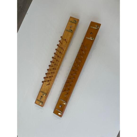 1980 VTG TIES RACK WOODEN OAK WOOD HOLD TIES AND BELTS Set Of 2 VERSATILE - Picture 14 of 14